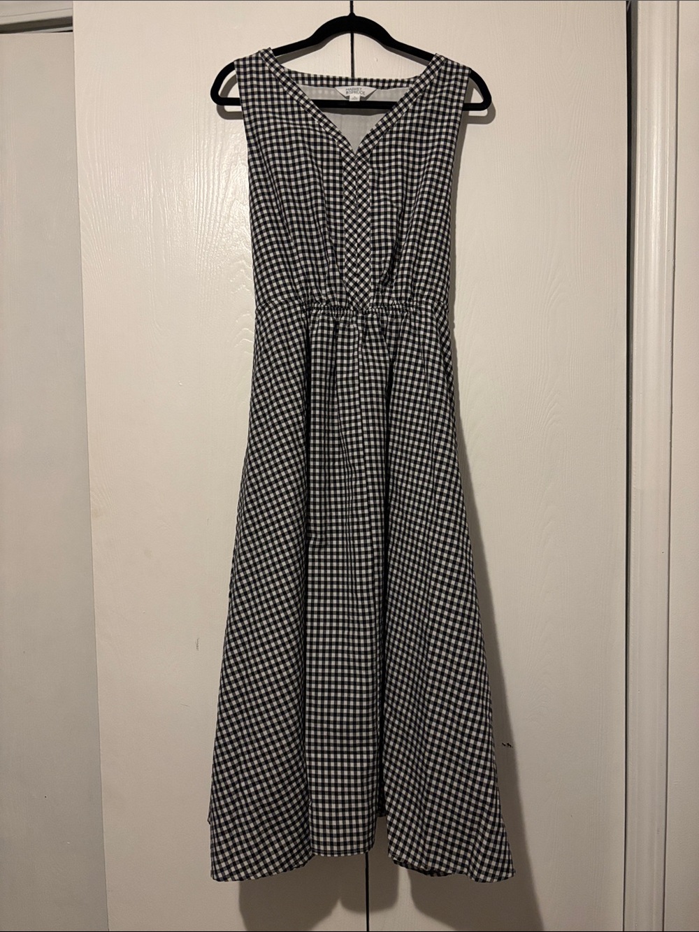 Never worn Market & Spruce Black and White Gingham V-Neck Maxi Dress